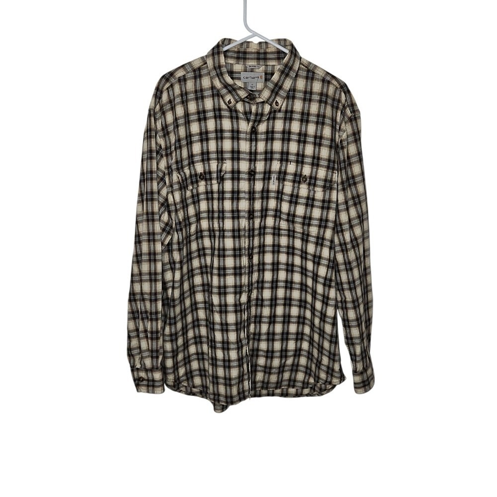 Carhartt Relaxed Fit Men's Plaid Button-Up Shirt Size‎ XL
